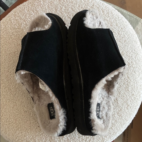 UGG Black Shearling Lined Slippers - Picture 3 of 4